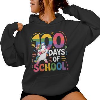 100 Days Of School Dabbing Unicorn 100 Magical Days Girls Women Hoodie - Thegiftio UK