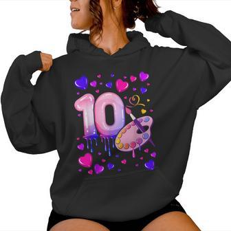 10Th Birthday Girl 10 Years Painting Number 10 Kapuzenpullover für Damen - Geschenkecke