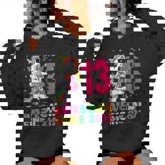 13 Years Old Unicorn Flossing 13Th Birthday Girl Party Women Hoodie - Seseable