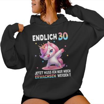 30Th Birthday Woman 30 Years Party Outfit Unicorn Kapuzenpullover für Damen - Geschenkecke