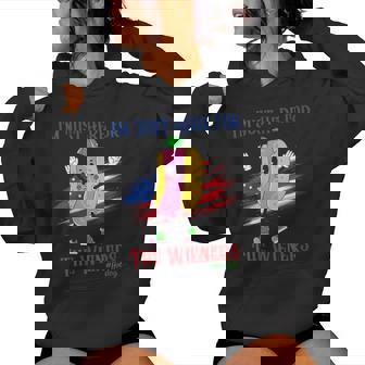 4Th Of July I'm Just Here For The Wieners Hot Dog USA Flag Women's Hoodie - Monsterry