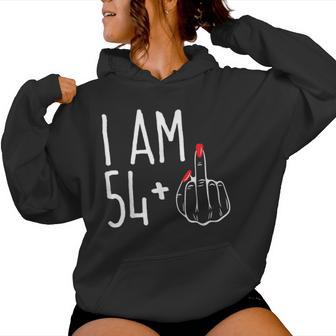 I Am 54 Plus 1 Middle Finger 55Th Women's Birthday Kapuzenpullover für Damen - Geschenkecke