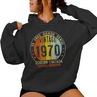 55 Cumpleaños 1970 55 Años Hombre Intage 1970 Sudadera con capucha para mujer - Regaloses