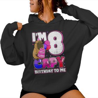 8 Years Capy Birthday To Me Girls 8Th Birthday Capybara Women Hoodie - Thegiftio UK