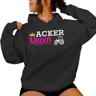 Acker Queen Bäuerin Traktor Bauernhof Spruch Landwirtin Kapuzenpullover für Damen - Geschenkecke