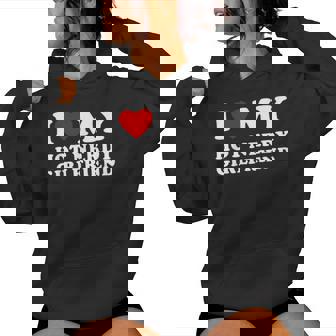 Amo A Mi Novia Nerd Caliente I Heart My Hot Girlfriend Sudadera con capucha para mujer - Regaloses