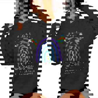Autism In April We Wear Blue Autism Rainbow Awareness Month Sudadera con capucha para mujer - Regaloses