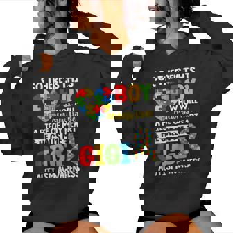 Autism Awareness Gigi Autistic Heart Proud Autism Grandma Women Hoodie - Seseable