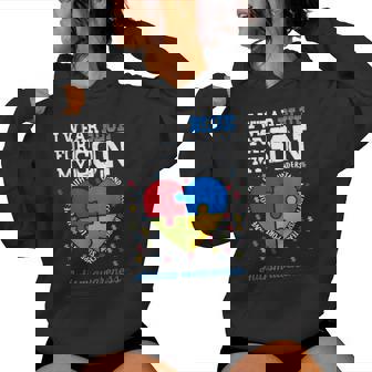 Autism Awareness I Wear Blue For My Son Autism Mom Dad Hero Women Hoodie - Monsterry