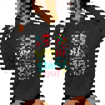 Autism Awareness Why Fit In Doctor Teacher Cat In Hat Cool Women Hoodie - Seseable
