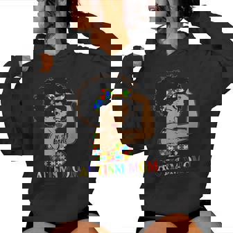 Autism Mom Afro Mother Black Puzzle Piece Autism Color Women Hoodie | Mazezy