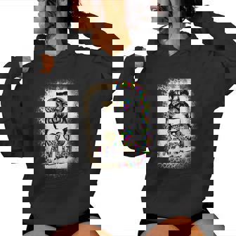 Autism Mom Messy Bun Puzzle Piece Awareness Women Hoodie | Mazezy