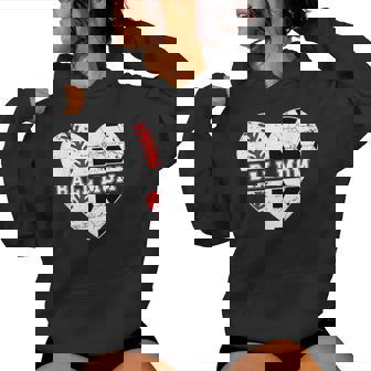 Ball Mom Heart Soccer Baseball Mom Soccer Baseball Mama Women Hoodie | Mazezy