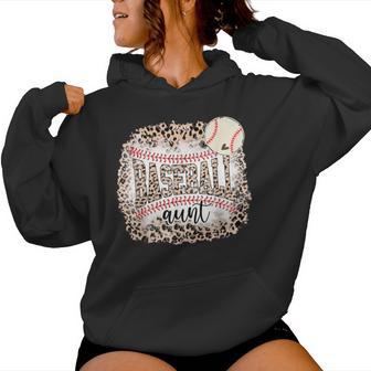 Baseball Aunt Leopard Softball Auntie Mother's Day Women Hoodie - Thegiftio UK