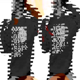 Baseball Mom Moms Against White Baseball Pants Women Hoodie - Thegiftio UK