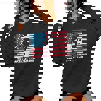 Basketball Nana Us Flag Grandma 4Th Of July Women Hoodie | Mazezy