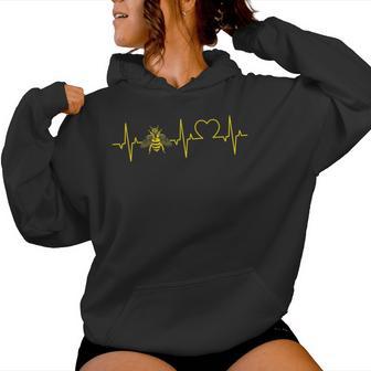 Bee Heartbeat Beekeepers Heart Ecg Beekeeping Honey Bee Kapuzenpullover für Damen - Geschenkecke