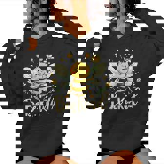 Bee Kind Cute Bee With Flower Kindness Women Hoodie - Monsterry
