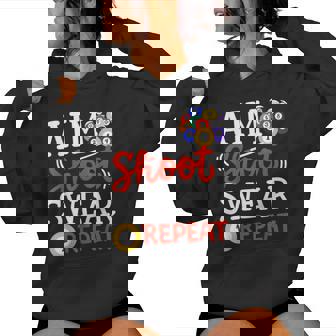 Billiards Pool Snooker Aim Shoot Swear Repeat For Women Women Hoodie - Thegiftio