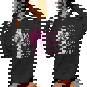 Blessed By God Loved By Jesus Pink Toile Cross Christian Women Hoodie - Monsterry