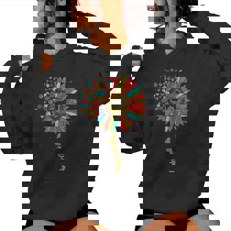Border Collie Mom Sunflower Dog Paw Colorful Women Hoodie - Seseable