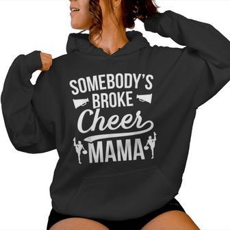 Broke Cheer Mama Cheer Mom Of A Cheerleader Mother Women Hoodie - Thegiftio UK