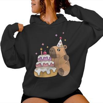 Capybara Cake Happy Birthday Animal Rodent Boy Girl Child Kapuzenpullover für Damen - Geschenkecke