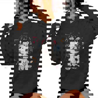 Chat Écoutant De La Musique K-Pop Kawaii Enfants Filles Sweat à capuche femme - Cadeauxyz