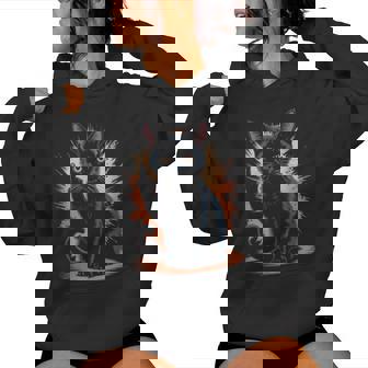 Chat Noir Doigt D'honneur Humour Homme Original Fan Sweat à capuche femme - Cadeauxyz