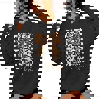Cheer Mom Coquette Bow Leopard Mother's Day Cheerleader Mama Women Hoodie | Mazezy