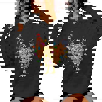 Chicken Santa Christmas Tree Chicken Sudadera con capucha para mujer - Regaloses