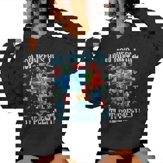 Christian Autism Awareness God Makes The Pieces Fit Cross Women Hoodie | Seseable UK