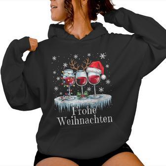 Christmas Red Wine Merry Christmas Reindeer Santa Claus Kapuzenpullover für Damen - Geschenkecke