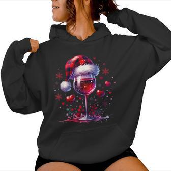 Christmas Red Wine Santa Claus Wine Merry Christmas Kapuzenpullover für Damen - Geschenkecke