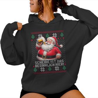 Christmas Santa Beer Scheiße Ist Das Besinnlich Here Kapuzenpullover für Damen - Geschenkecke