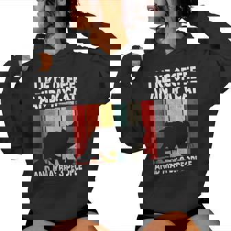 I Like Coffee And My Cat Maybe 3 People Siberian Cat Lover Sudadera con capucha para mujer - Regaloses