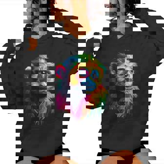 Colorful Capuchin Monkey Face Animal Lover Men Women Women's Hoodie - Monsterry