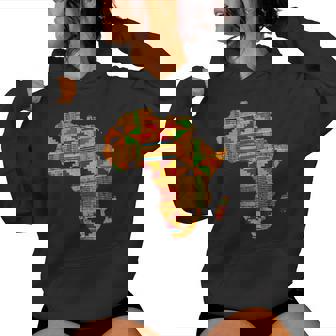 Cool Africa Map Kente Cloth For African Lover Women Hoodie | Mazezy