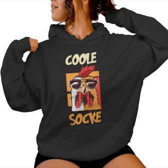 Cool Chicken Hen Cockerel Cool Sock Motif Chicken S Kapuzenpullover für Damen - Geschenkecke