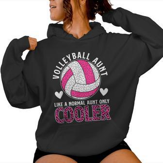 Cool Volleyball Aunt Of A Volleyball Player Auntie Women Hoodie - Thegiftio UK