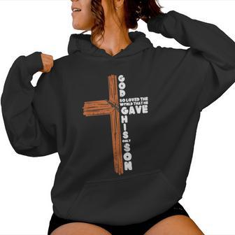 Cruz Dios Amado El Mundo Jesús Cristiano Hombres Es Niños Sudadera con capucha para mujer - Regaloses