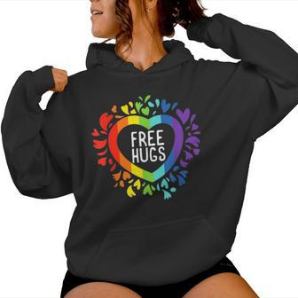 Csd Free Hugs Rainbow Love Lgbt Gay Pride Kapuzenpullover für Damen - Geschenkecke