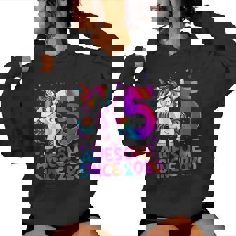 Dabbing Unicorn 5 Year Old 5Th Birthday Girl Unicorn Party Women Hoodie - Thegiftio UK