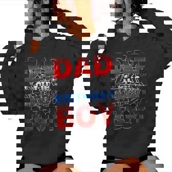 Dad Of The Birthday Spider Web Boy Mom And Dad Family Women Hoodie - Monsterry