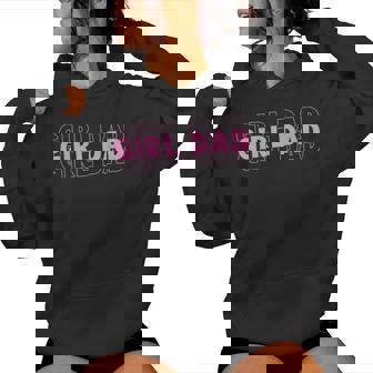 Dad Est 2025 Dad Loading New Dad Of Girls Retro Pink Dad Women Hoodie - Thegiftio