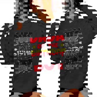 Dad And Mom Dada Of The Birthday Boy Family Party Decoration Women Hoodie - Thegiftio