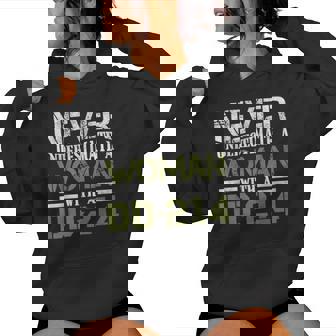 DD-214 Shirt Never Underestimate A Woman With DD214 Veteran Women's Hoodie - Monsterry