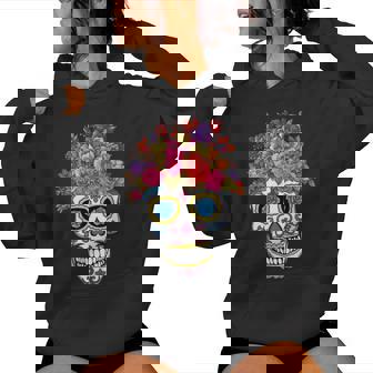 Dia De Los Muertos Floral Mexicain Fête Fleur Jour Des Morts Sweat à capuche femme - Cadeauxyz