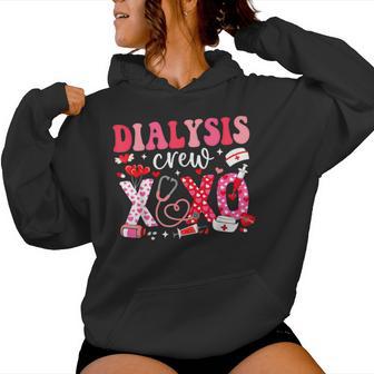 Dialysis Crew Nurse Valentines Day Leopard Dialysis Nurse Women Hoodie - Thegiftio UK