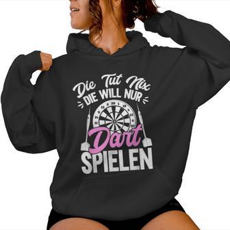 Die Will Nur Dart Spielen Dartboard Women's Darts Kapuzenpullover für Damen - Geschenkecke